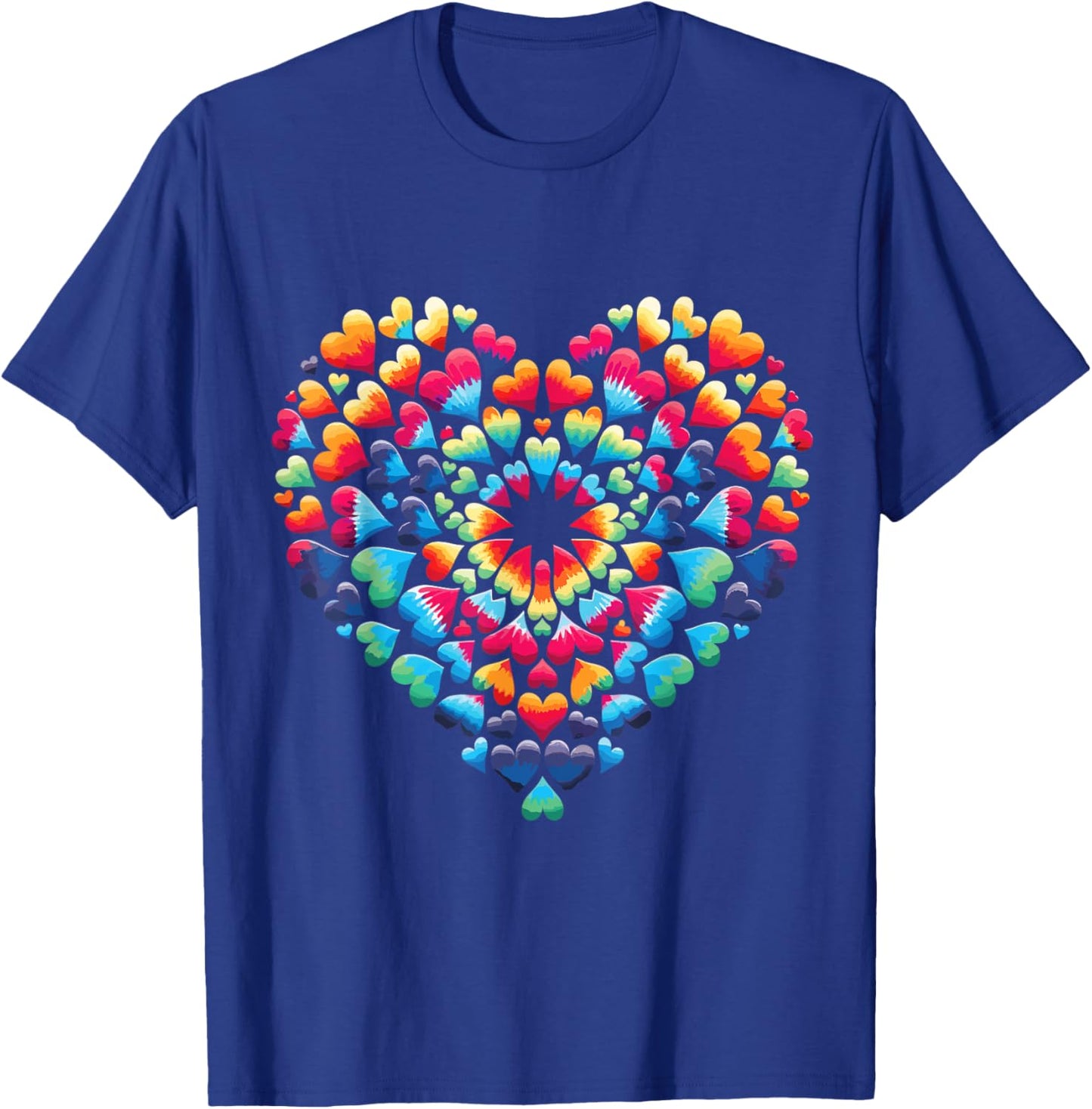 Vibrant Heart Tie-Dye Explosion Colorful rainbow Love T-Shirt - T-Shirt | Royal