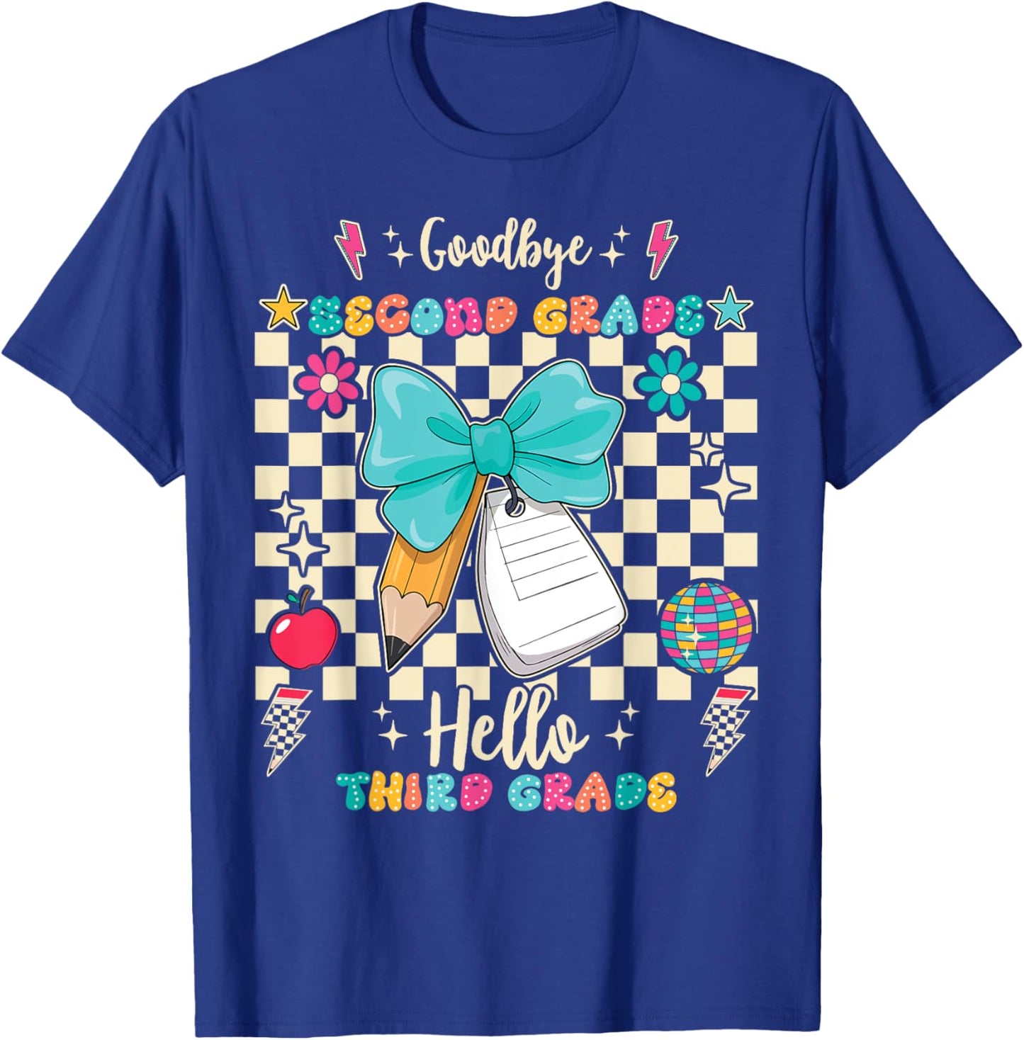 Goodbye Second Grade Hello Third Grade Back To School T-Shirt - T-Shirt | Royal