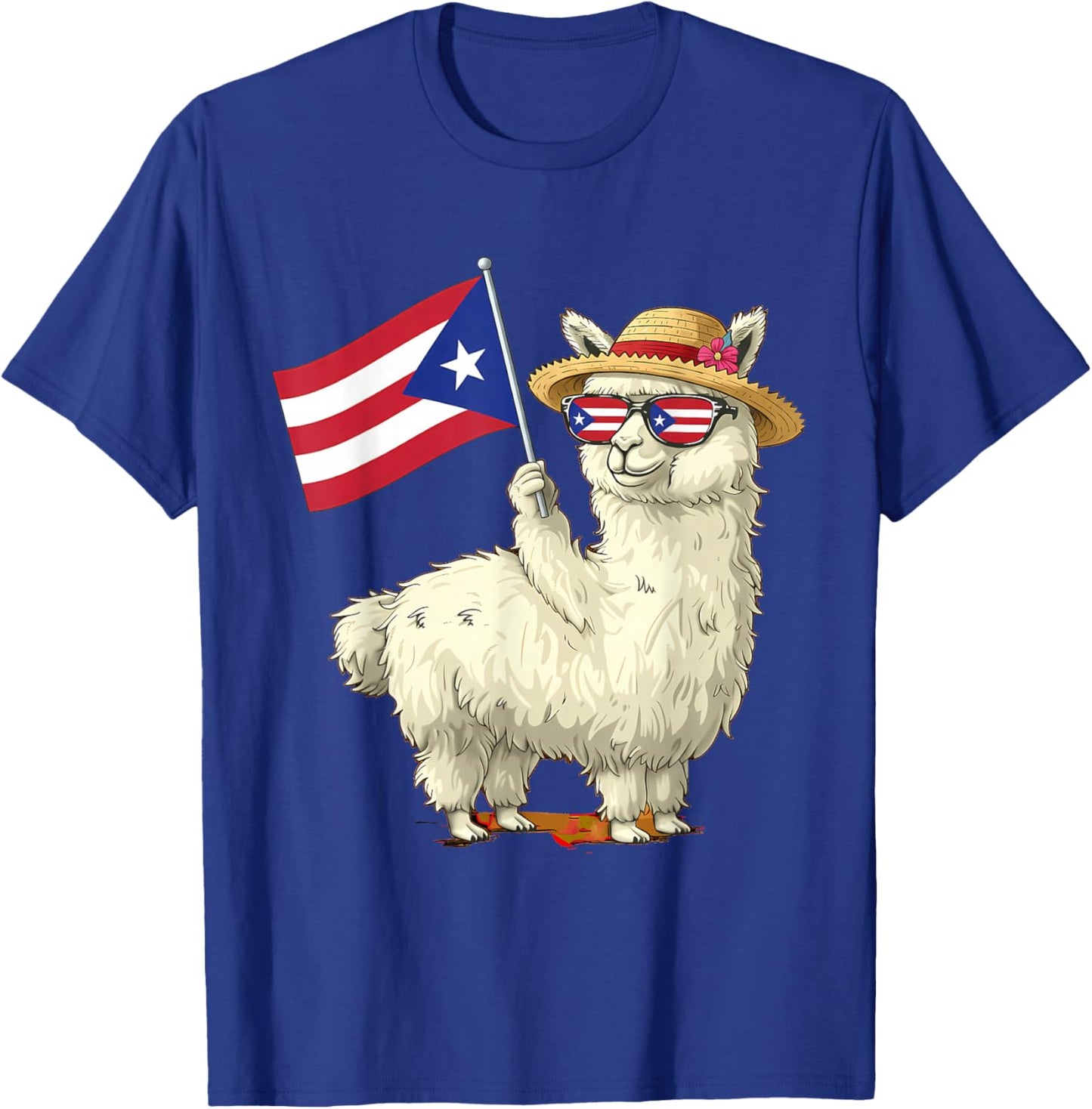 Puerto Rico Flag Llama Boricua Puerto Rican Flag Alpaca T-Shirt - T-Shirt | Royal