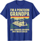 Cool Pontoon Boat Art For Grandpa Men Boating Pontoon Boat T-Shirt - T-Shirt | Royal