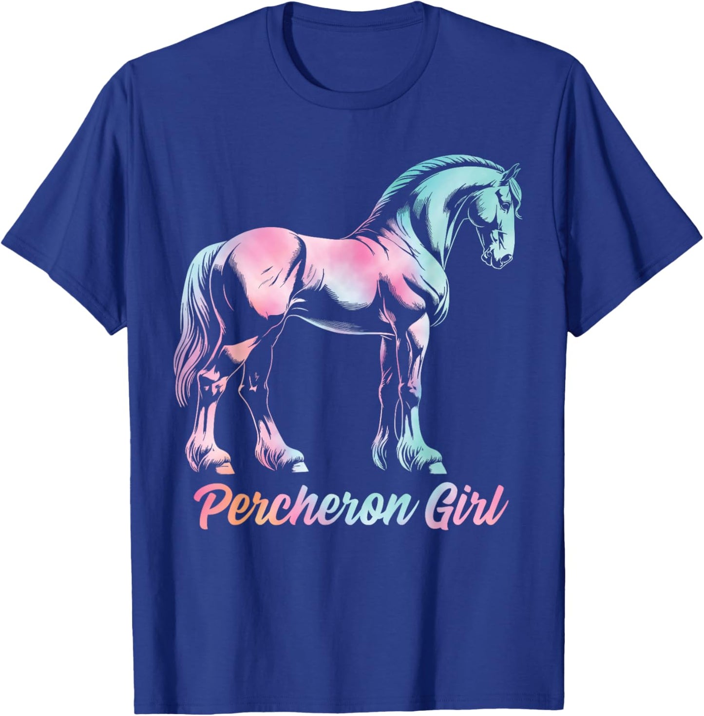 Percheron Horse Girl, Equestrian Percheron Horse T-Shirt - T-Shirt | Royal