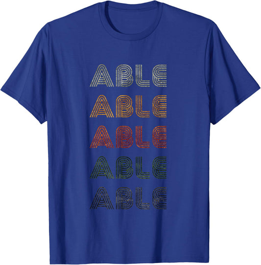 Love Heart Able Grunge Vintage Style Black Able T-Shirt - T-Shirt | Royal