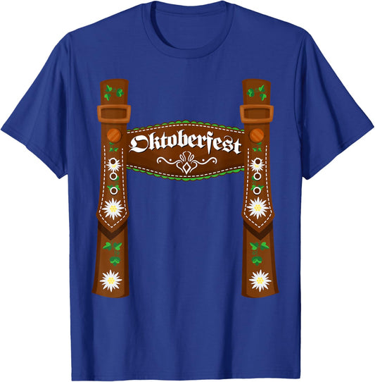 Oktoberfest Lederhosen Costume Cute German Bavarian Men Boys T-Shirt - T-Shirt | Royal
