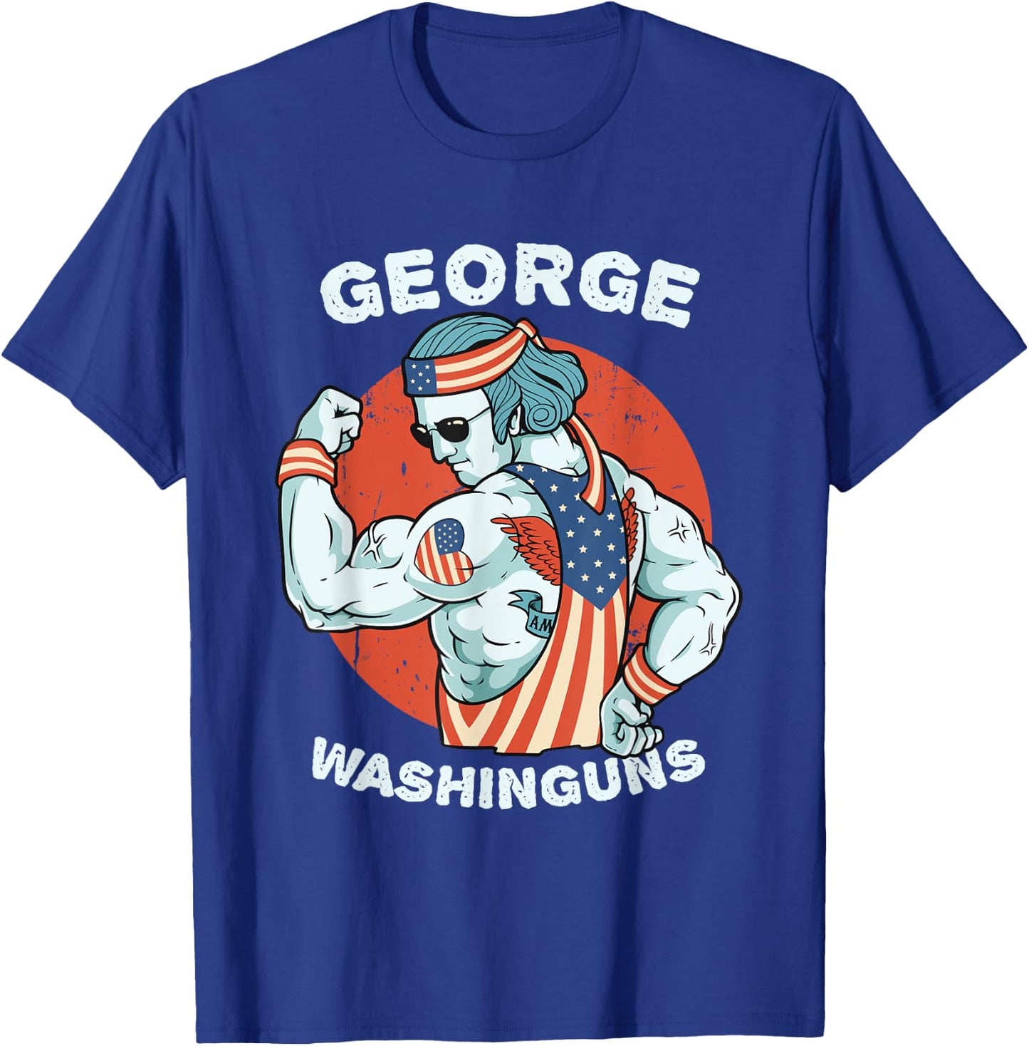 Funny George Washinguns Workout Patriotic 4th of July Men T-Shirt - T-Shirt | Royal