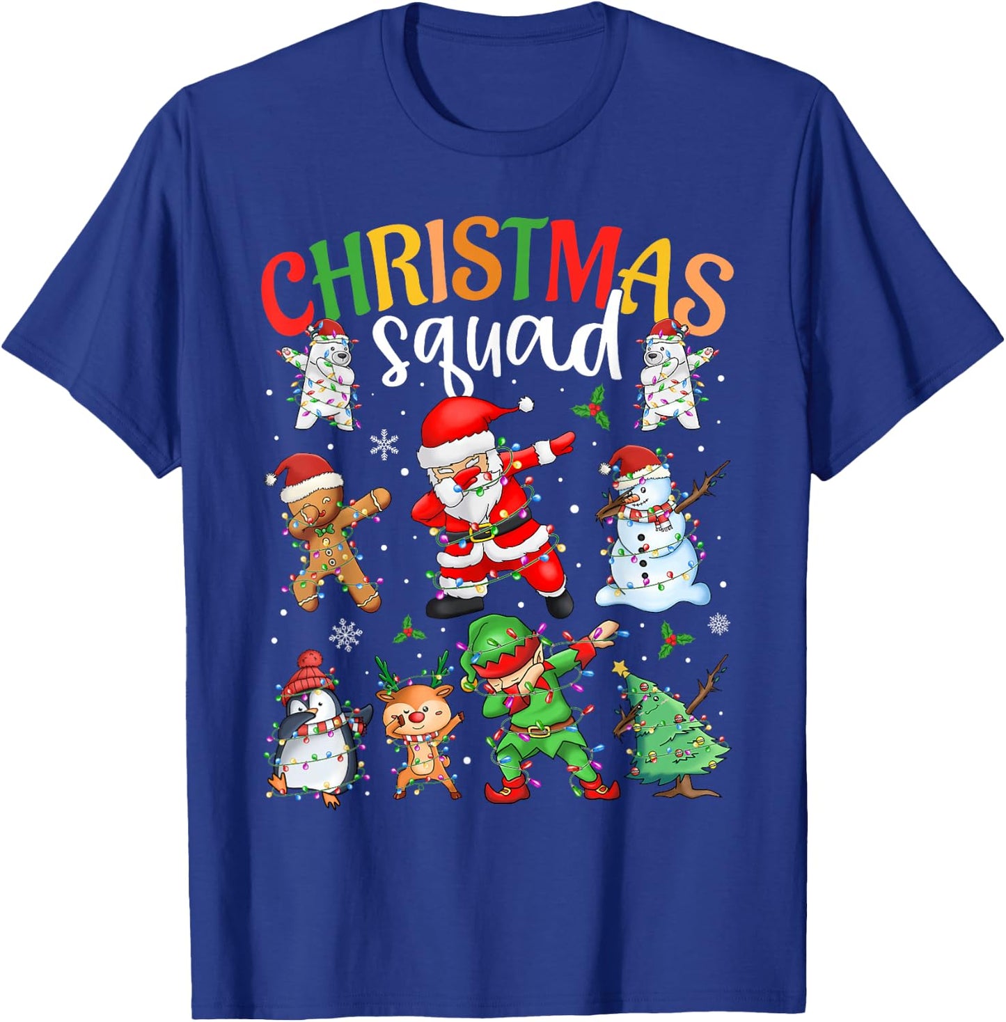 Christmas Squad Santa Dabbing Elf Family Matching Pajamas T-Shirt - T-Shirt | Royal