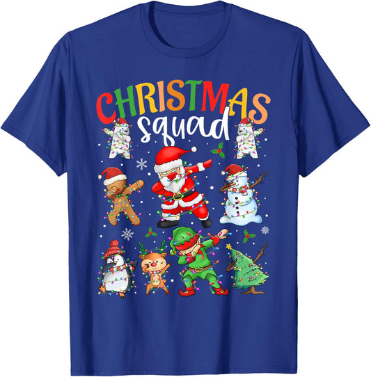 Christmas Squad Santa Dabbing Elf Family Matching Pajamas T-Shirt - T-Shirt | Royal