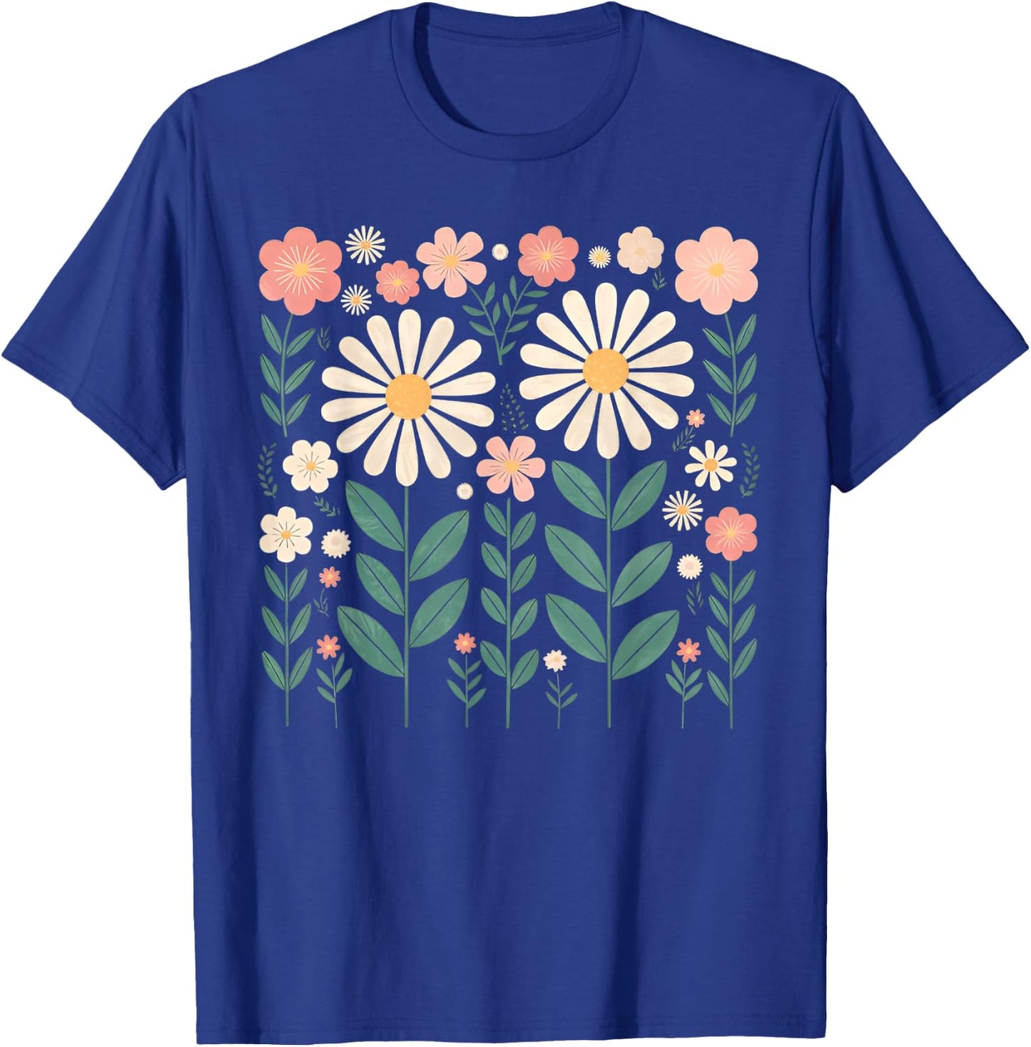 Vintage Flowers Women Wildflower Graphic Floral Gardening T-Shirt - T-Shirt | Royal