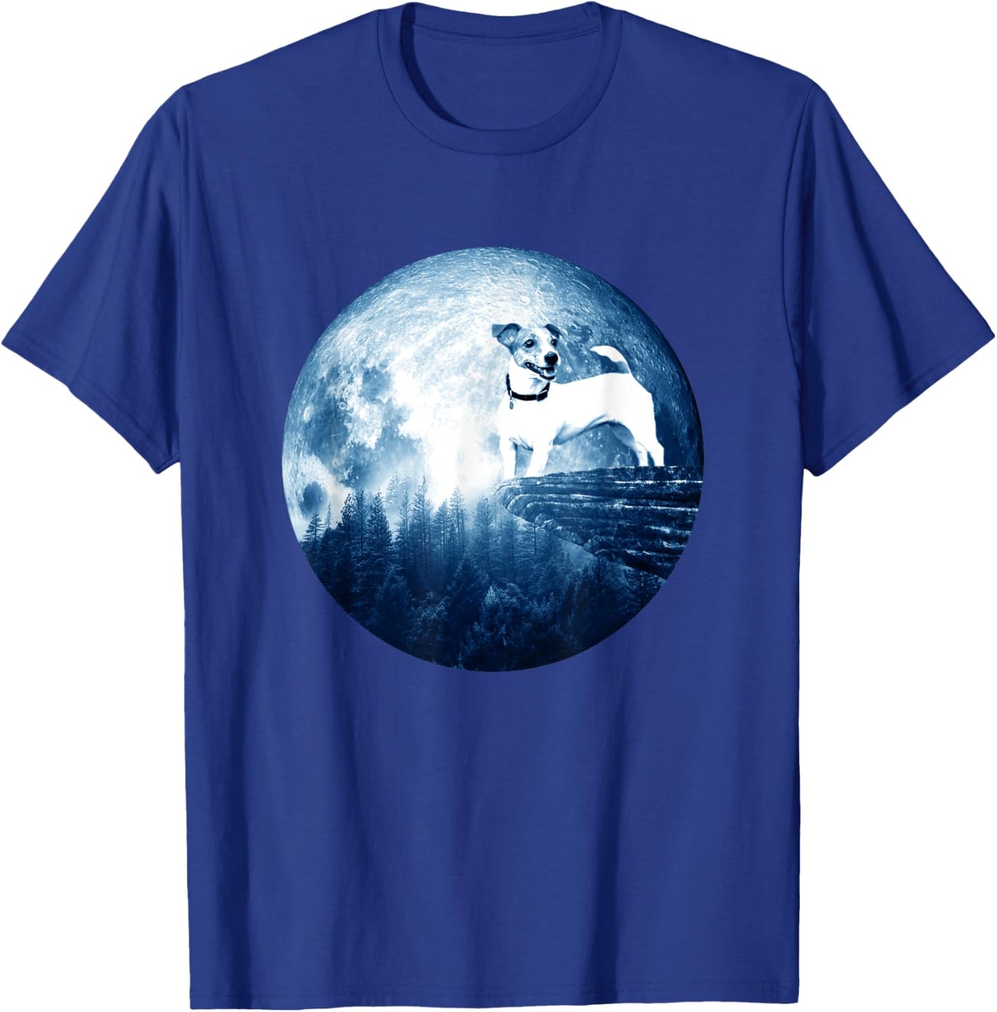 Jack Russell Terrier Dog Moon Dog Mom Dad Dog Lovers Women Kids T-Shirt - T-Shirt | Royal