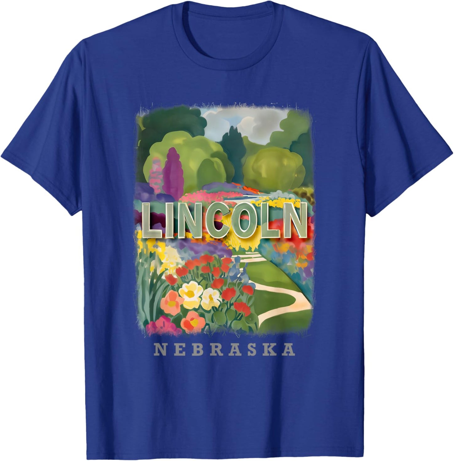 Lincoln Nebraska NE Sunken Gardens Splendor SD693 T-Shirt - T-Shirt | Royal
