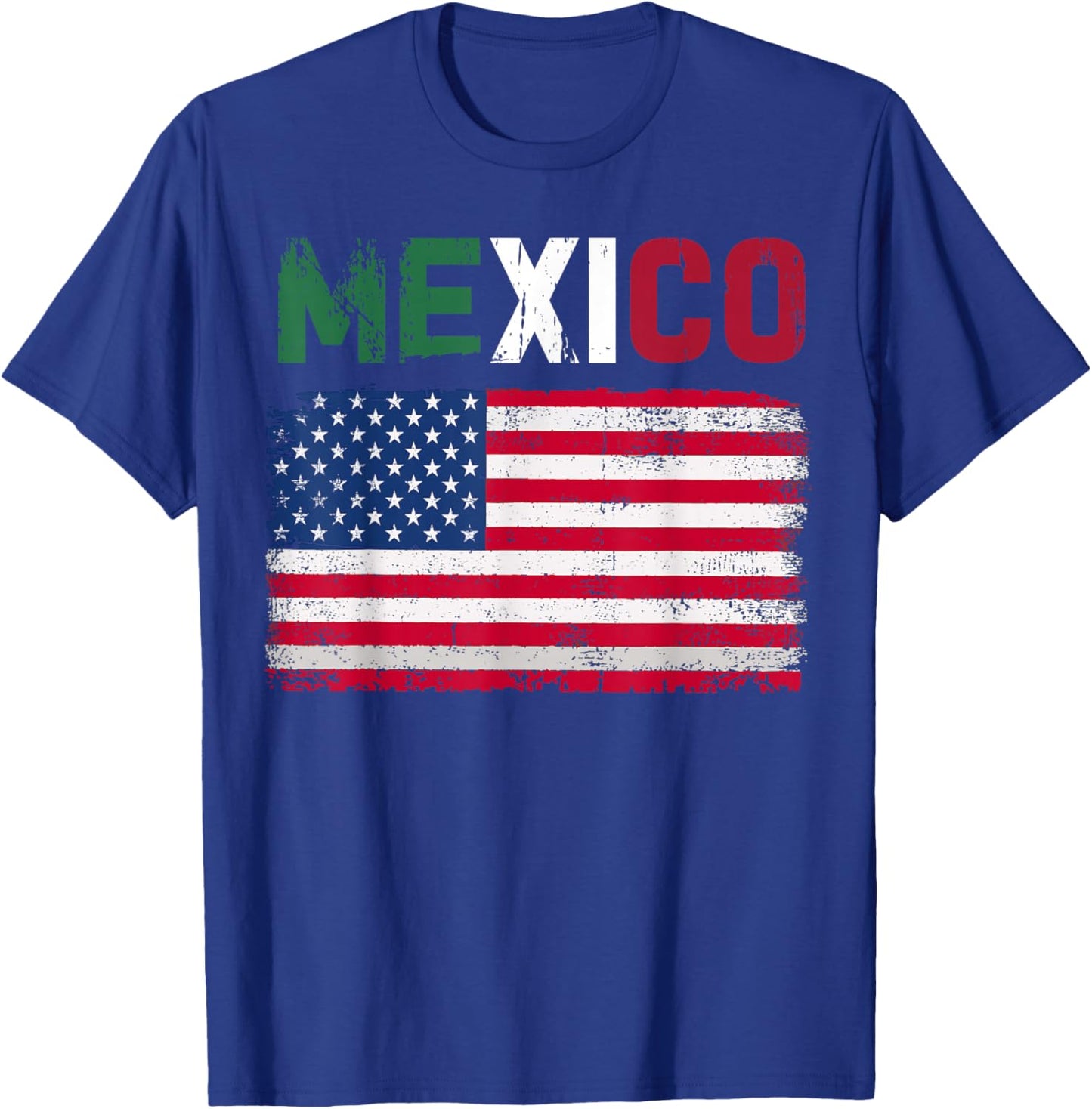 Mexico US Flag Patriot Mexican Flag American Flag T-Shirt - T-Shirt | Royal