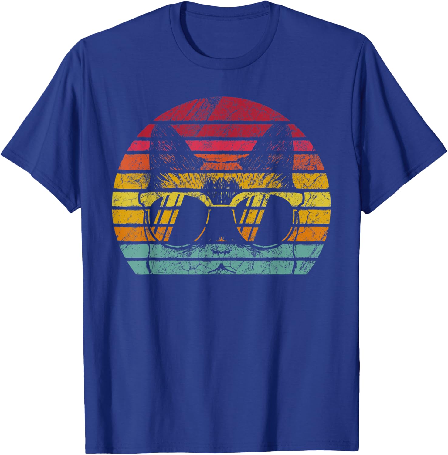 Retro Style Vintage Funny Cat Sunglasses Men Women Gift T-Shirt - T-Shirt | Royal