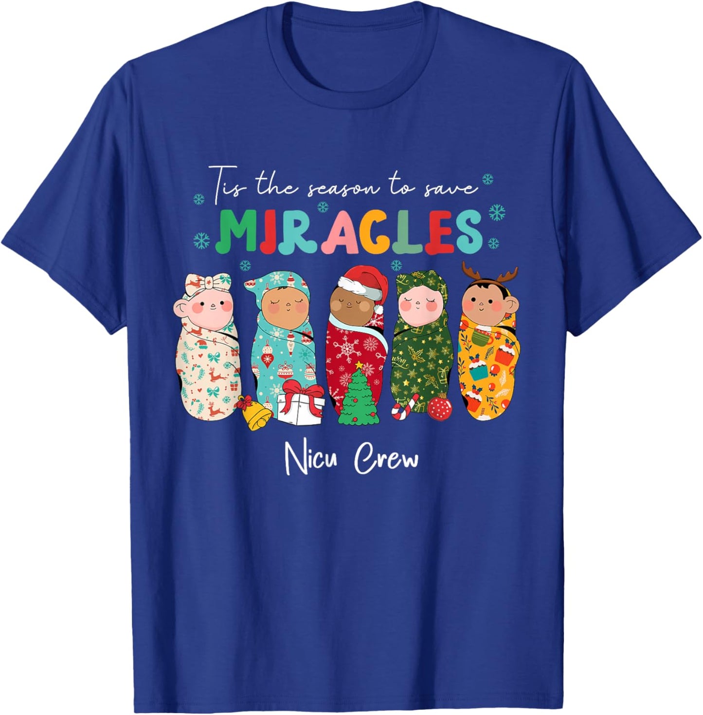 Funny NICU Nurse Animal Nurse Appreciation , -Adults, Kids, Nurses, Holiday Enthusiasts, Black, Small, Short Sleeve, Christmas NICU Nurse T-Shirt - T-Shirt | Royal