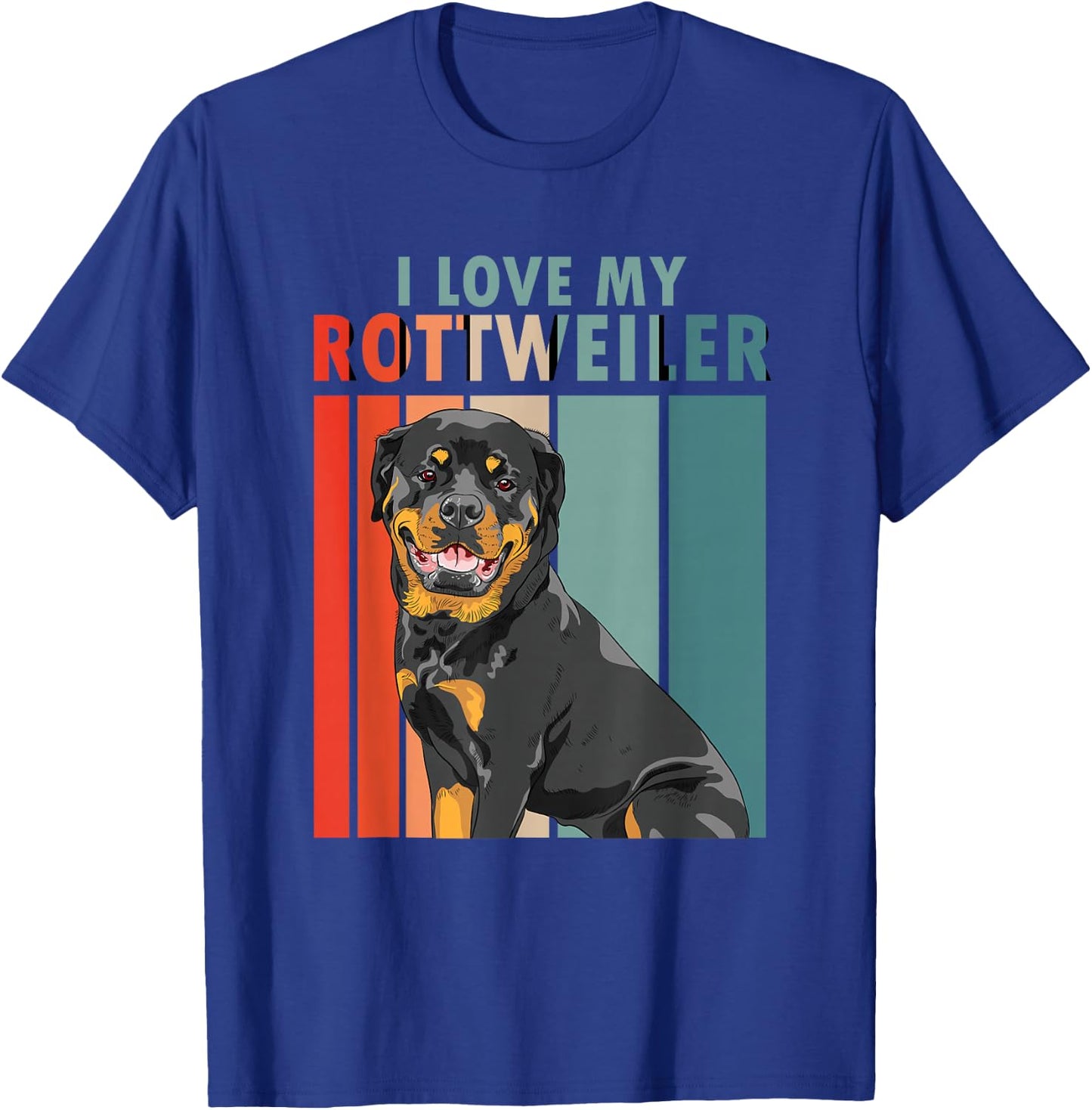 I Love My Rottweiler | Vintage Rottie | Dog Owner T-Shirt - T-Shirt | Royal