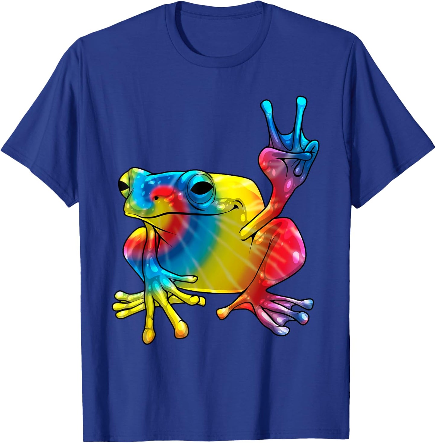Cute Frog Peace Sign Women Amphibian Animal Lover T-Shirt - T-Shirt | Royal