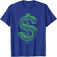 US Dollar 3D Wireframe - Vintage Money Cash-Flow Lover T-Shirt - T-Shirt | Royal