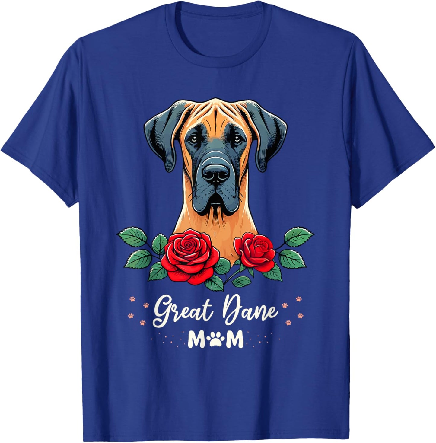 Roses Flowers Great Dane Mom Mastiff Great Danes T-Shirt - T-Shirt | Royal