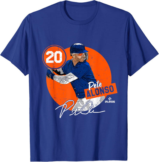 Pete Alonso | New York Baseball MLB Player | MLBPALO3002-S T-Shirt - T-Shirt | Royal