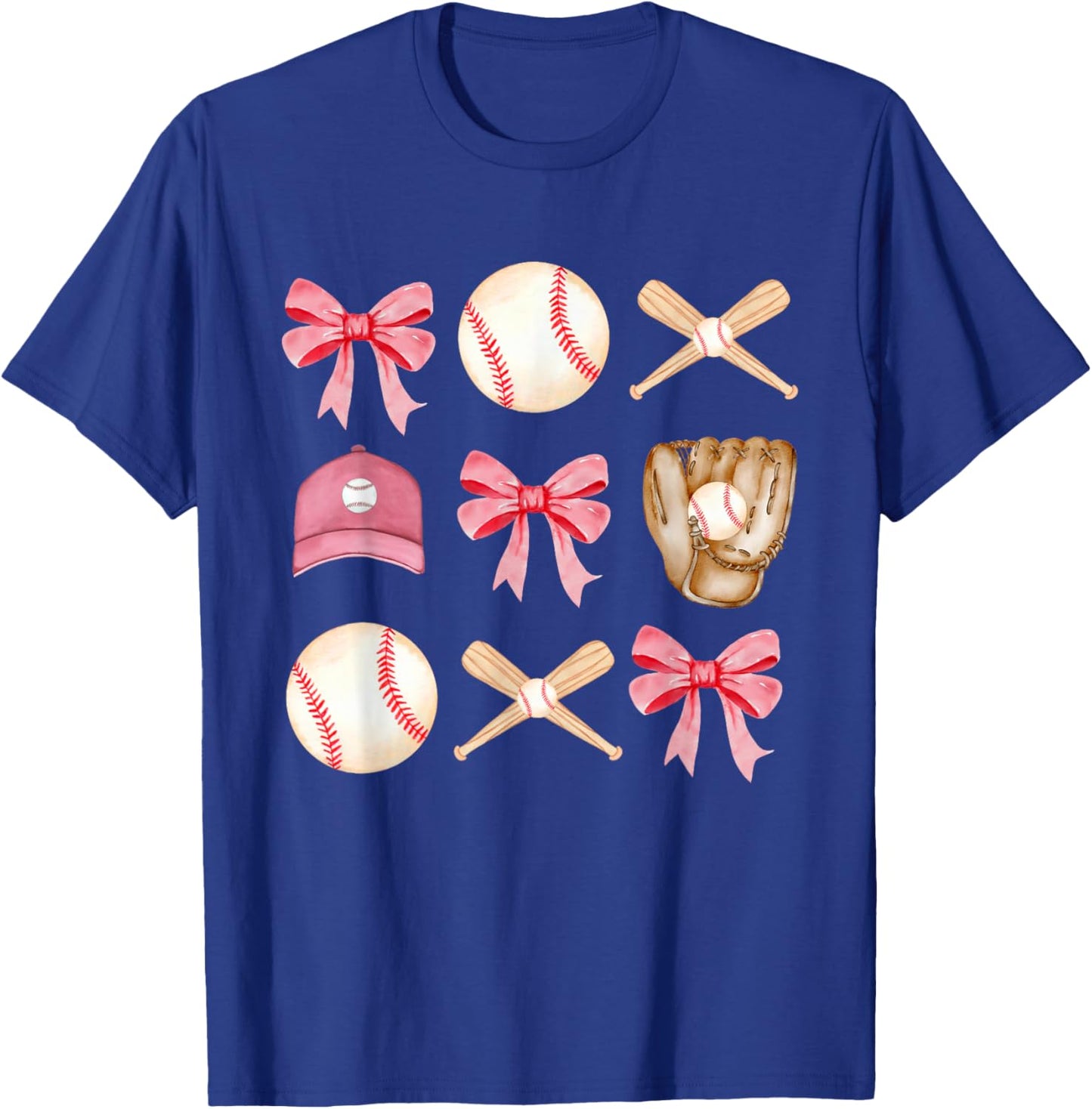 Baseball Mom Coquette Mothers Day Women Girls Baseball Mama T-Shirt - T-Shirt | Royal