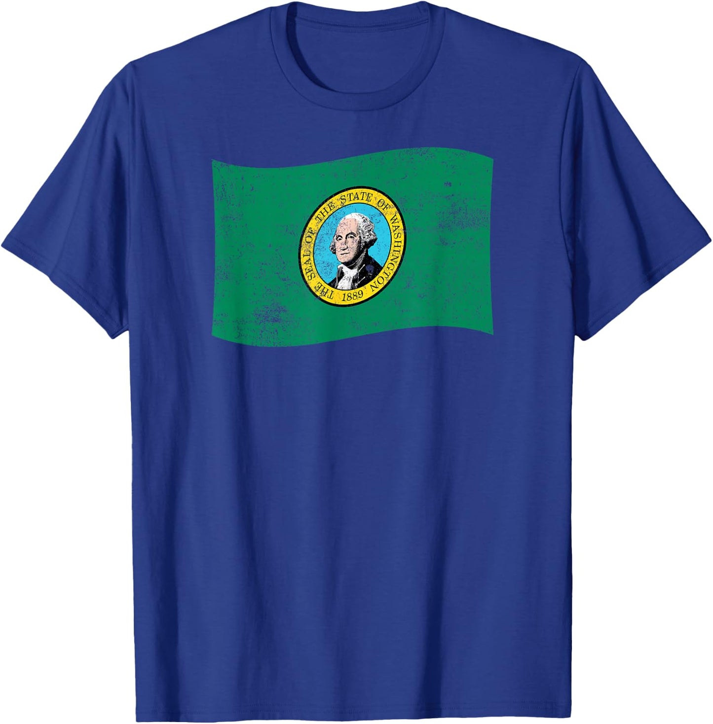 Washington Waving State Flag – WA Washingtonian T-Shirt - T-Shirt | Royal