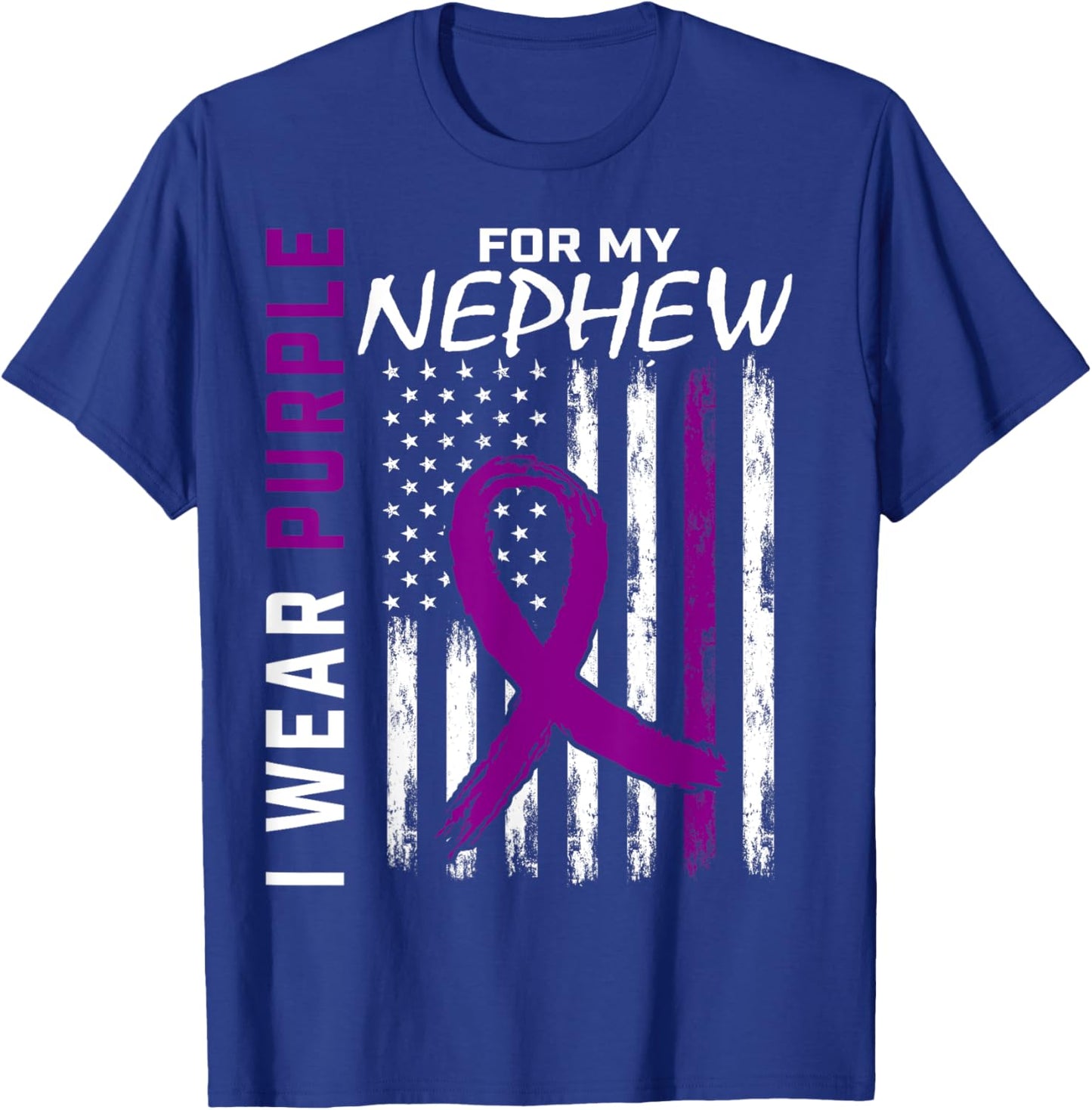 Pancreatic Cancer Awareness Shirt I Wear Purple For Nephew T-Shirt - T-Shirt | Royal