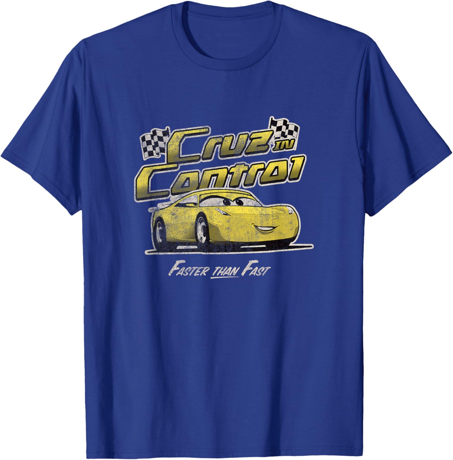 Disney Pixar Cars 3 Cruz In Control Faster Than Fast Vintage T-Shirt - T-Shirt | Royal