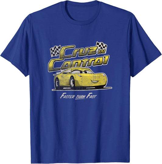 Disney Pixar Cars 3 Cruz In Control Faster Than Fast Vintage T-Shirt - T-Shirt | Royal