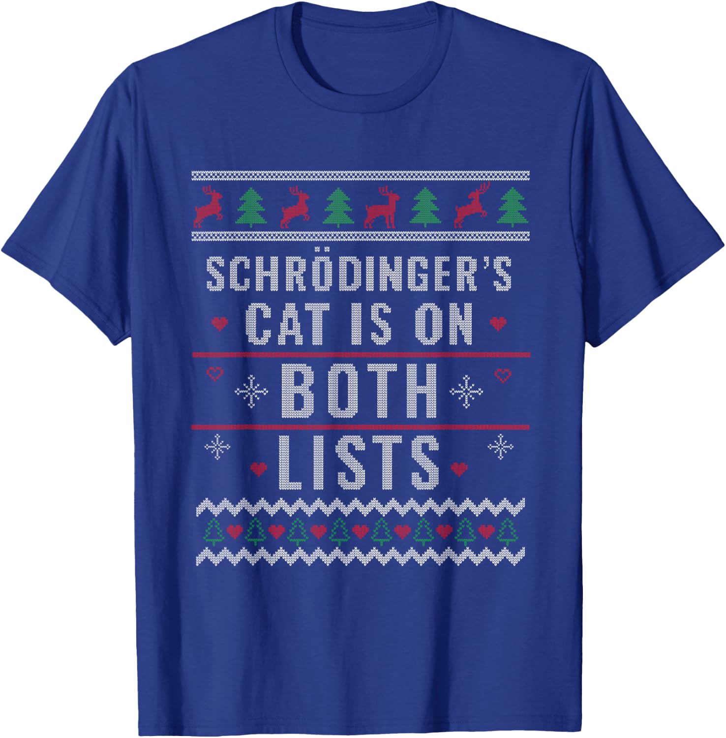 Physicist Schrödingers Cat Funny Physics Ugly Christmas Women T-Shirt - T-Shirt | Royal