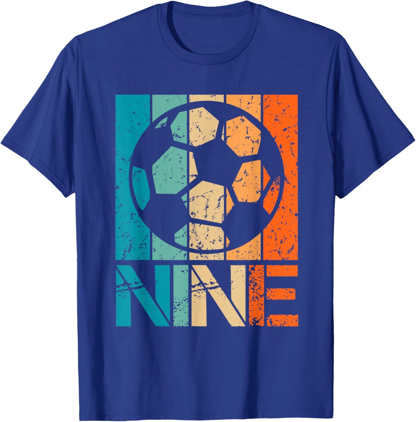 9th Soccer Birthday 9 Year Old 9yr Boys Girl Birthday Soccer T-Shirt - T-Shirt | Royal