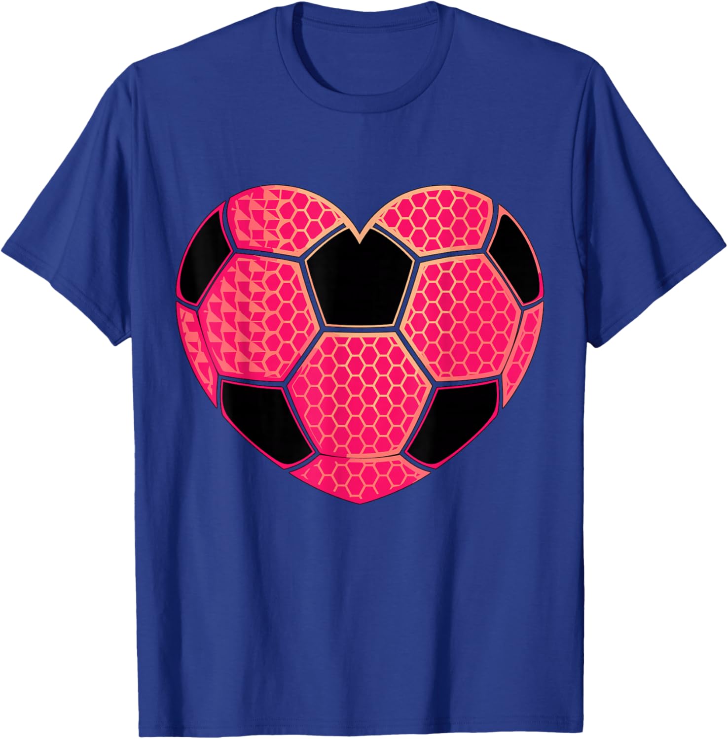 Pink Soccer Heart Soccer Girl T-Shirt - T-Shirt | Royal