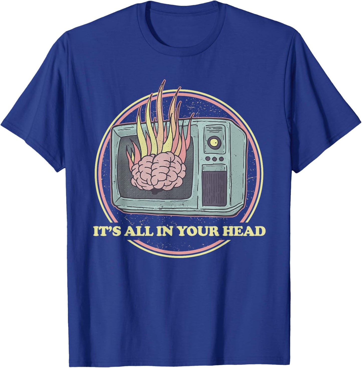 Retro All In Your Head Sheeple Gift - 80s Aesthetic Occult T-Shirt - T-Shirt | Royal