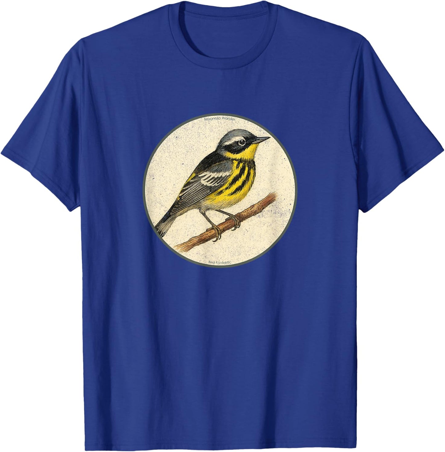 Colorful Retro Magnolia Warbler Bird Design T-Shirt - T-Shirt | Royal