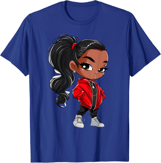 Black Queen Melanin Sistas Women Curly Afro American T-Shirt - T-Shirt | Royal
