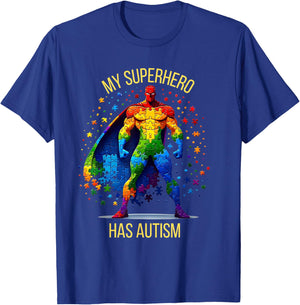 My Superhero Has Autism Super Hero Autism Awareness T-Shirt - T-Shirt | Royal
