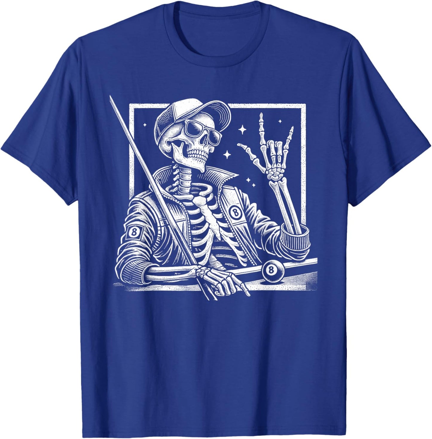 Skeleton Billiards Birthday Halloween Kids T-Shirt - T-Shirt | Royal