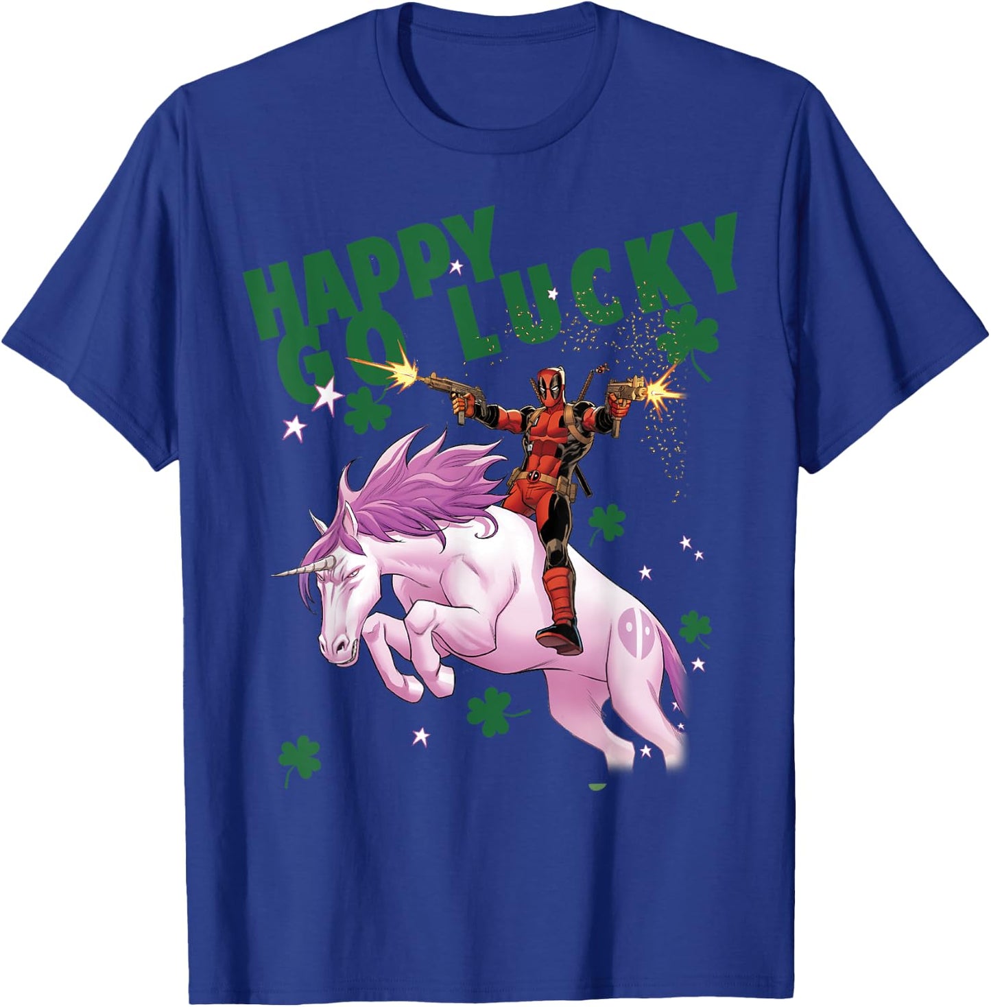Marvel Deadpool Happy Go Lucky Magical Unicorn T-Shirt - T-Shirt | Royal