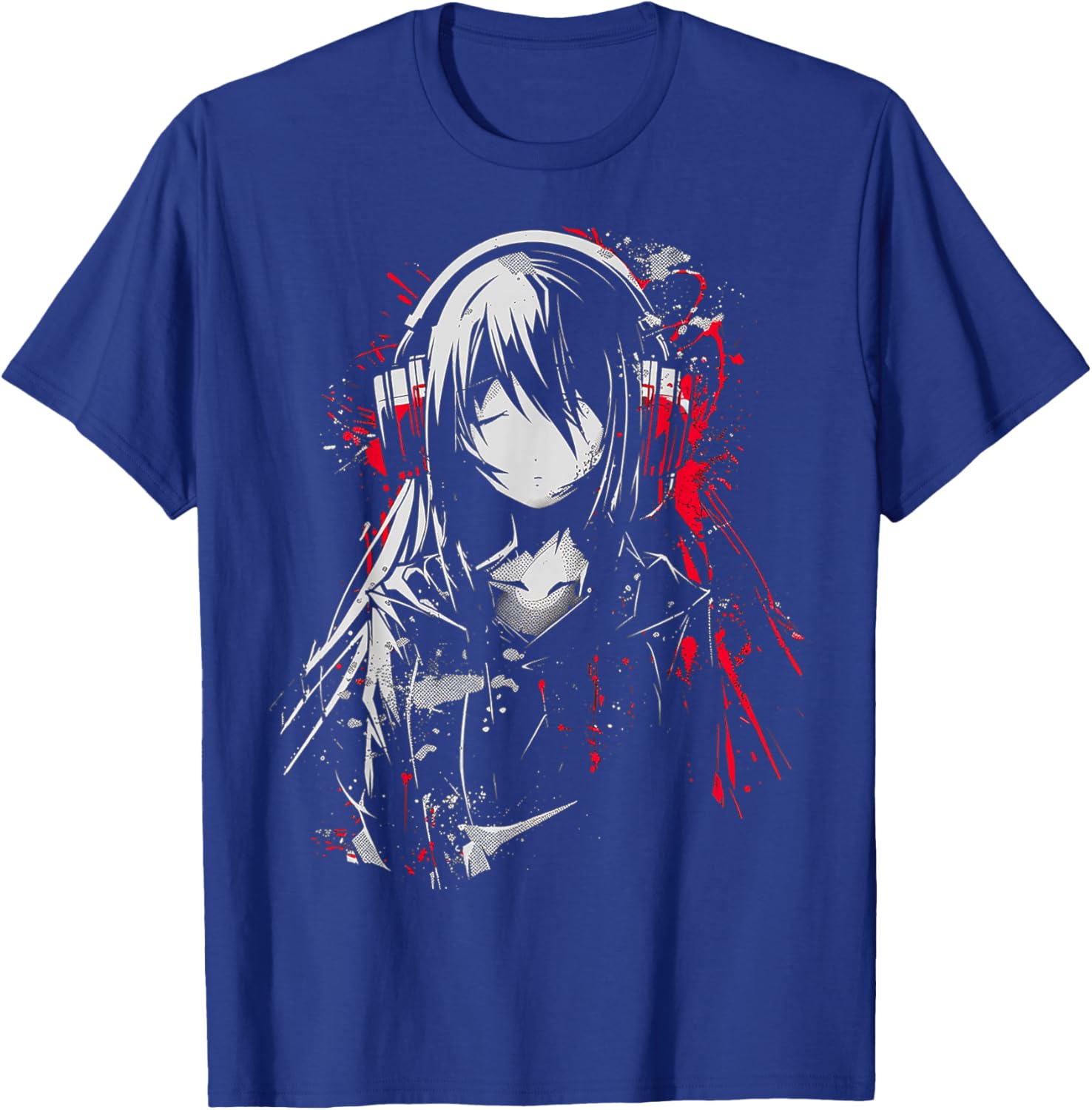 Anime Manga Motif Headphone Artwork Anime T-Shirt - T-Shirt | Royal