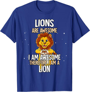 Lions are Awesome Lion T-Shirt - T-Shirt | Royal