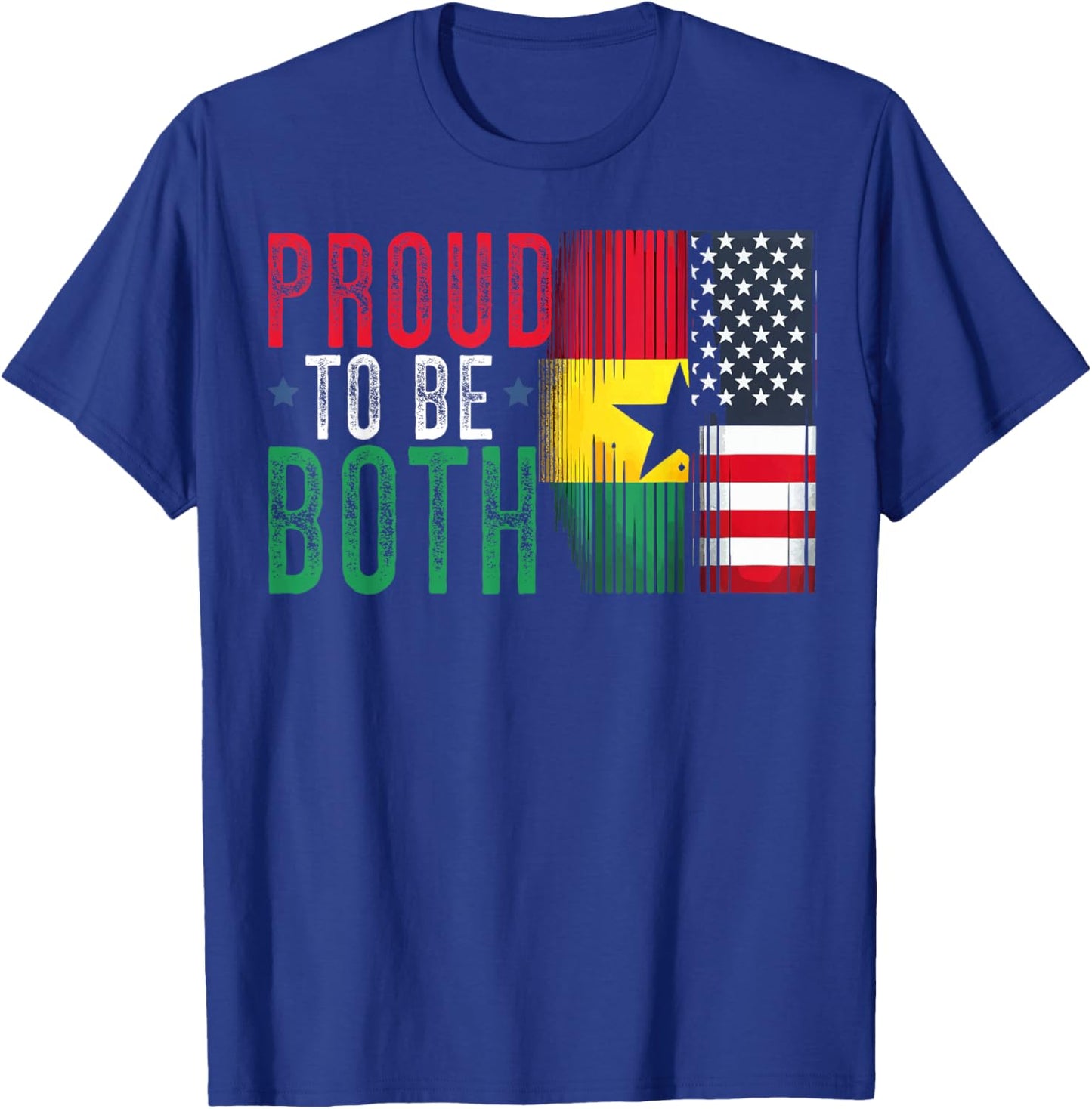Half Ghanaian Half American USA Flag Ghana America T-Shirt - T-Shirt | Royal