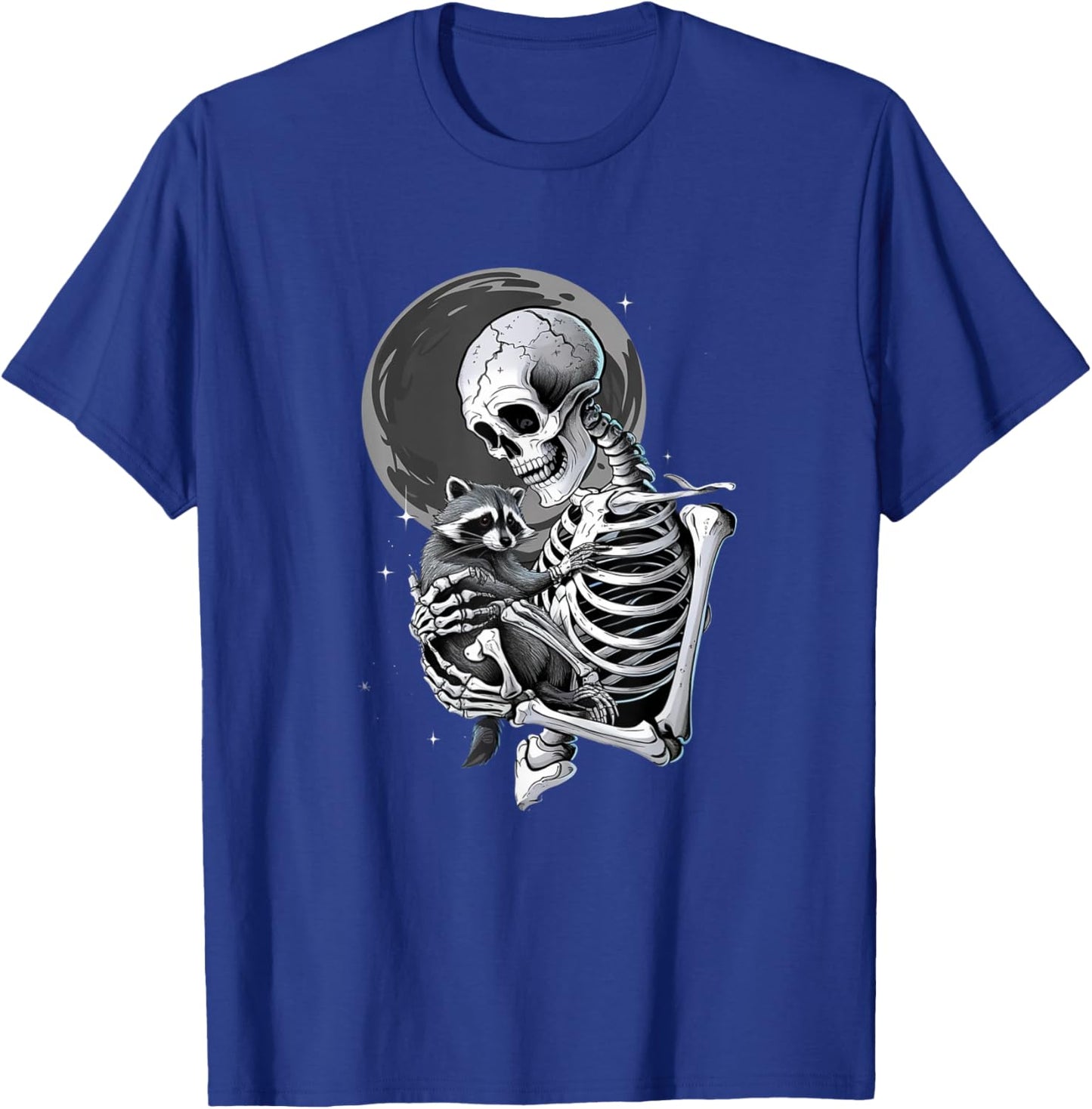 Raccoon Skull Cute Skeleton Halloween Men Women Kids T-Shirt - T-Shirt | Royal