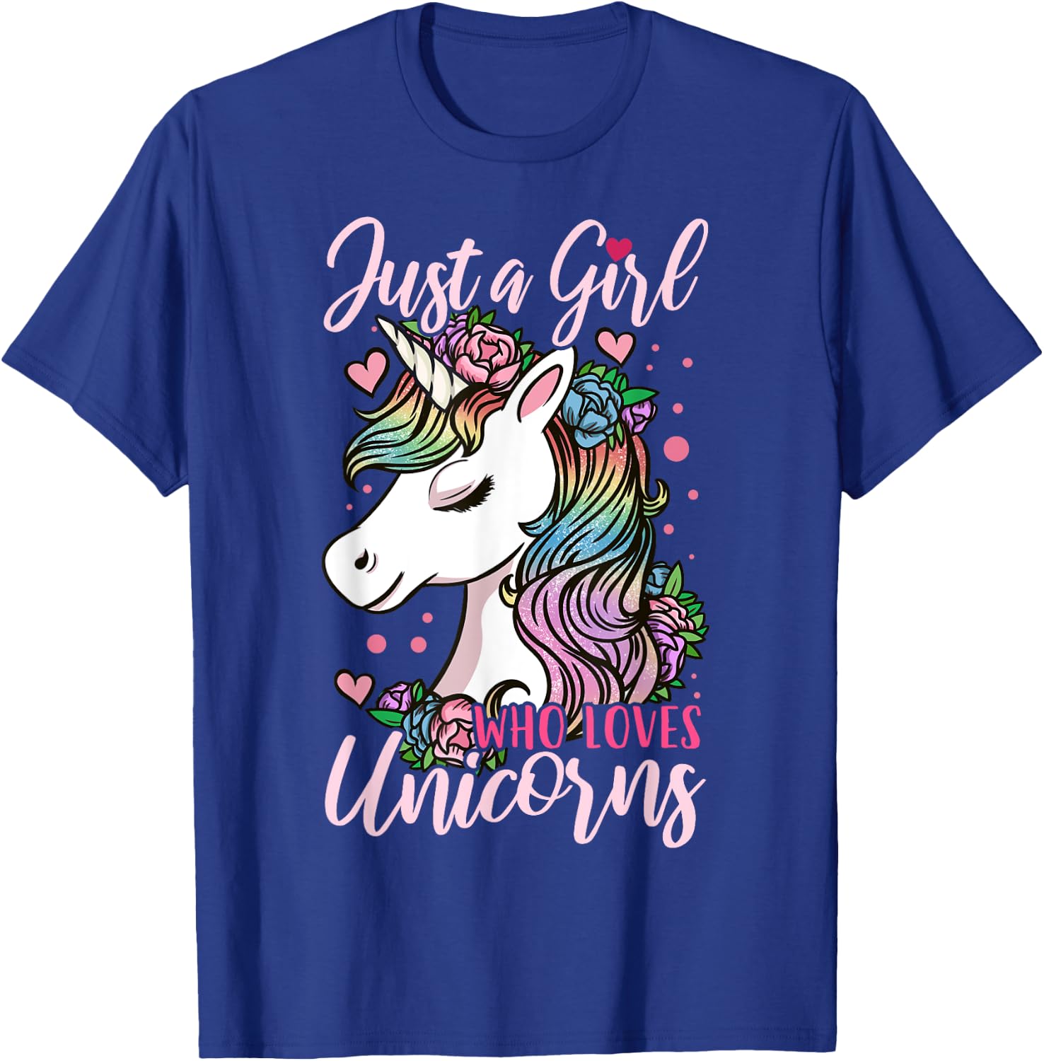 Unicorn Just a Girl Who Loves Unicorns Gift T-Shirt - T-Shirt | Royal