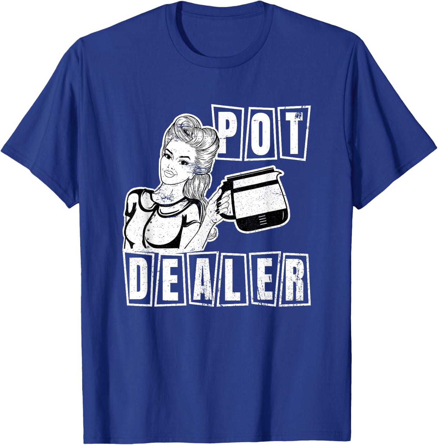 Funny Diner Waitress Retro Server Coffee Pot Dealer T-Shirt - T-Shirt | Royal