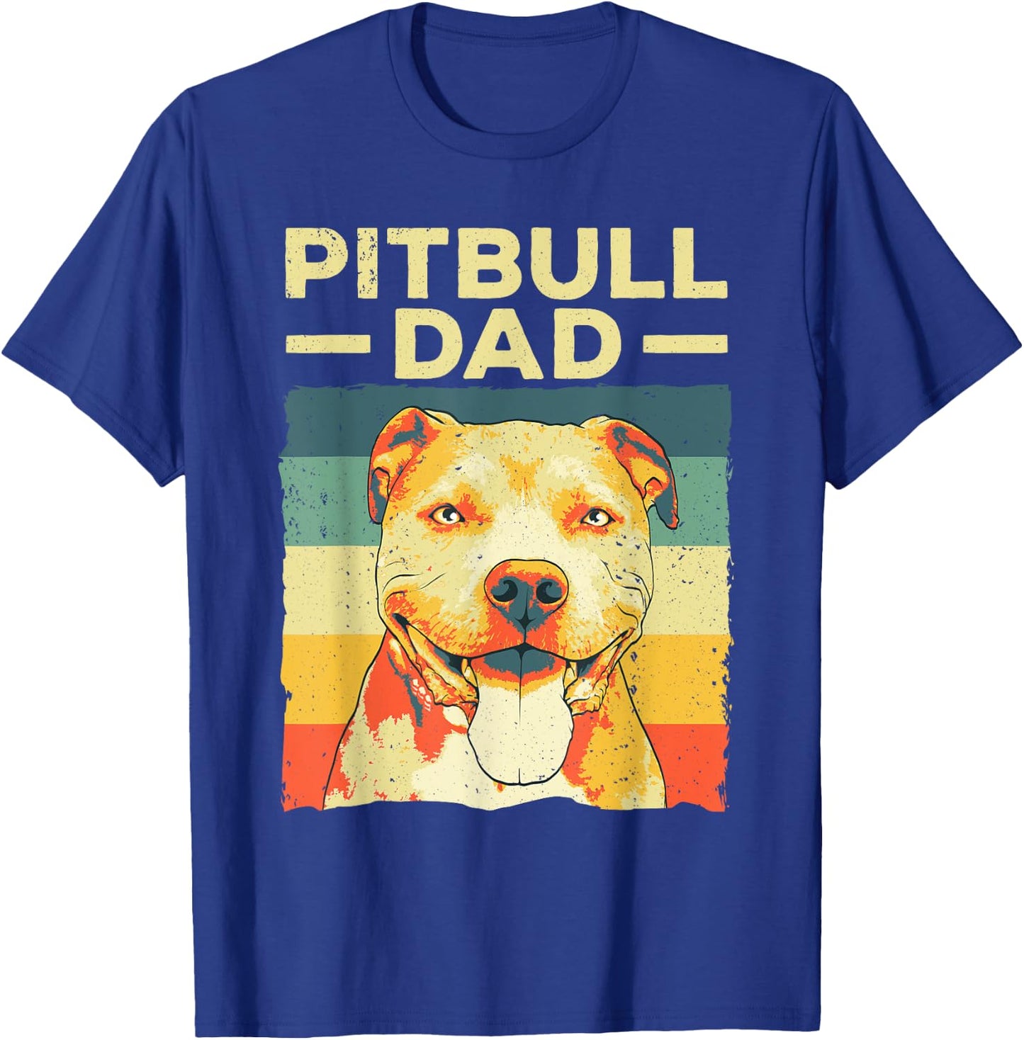Cool Pitbull Dad Father Boy Pitbull Owner Dog Lovers T-Shirt - T-Shirt | Royal
