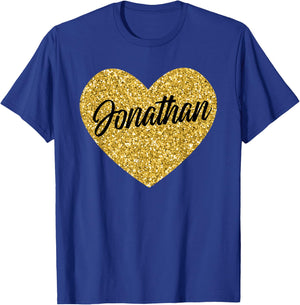 I Love Jonathan Cute Jonathan Heart Women Boys Girls T-Shirt - T-Shirt | Royal