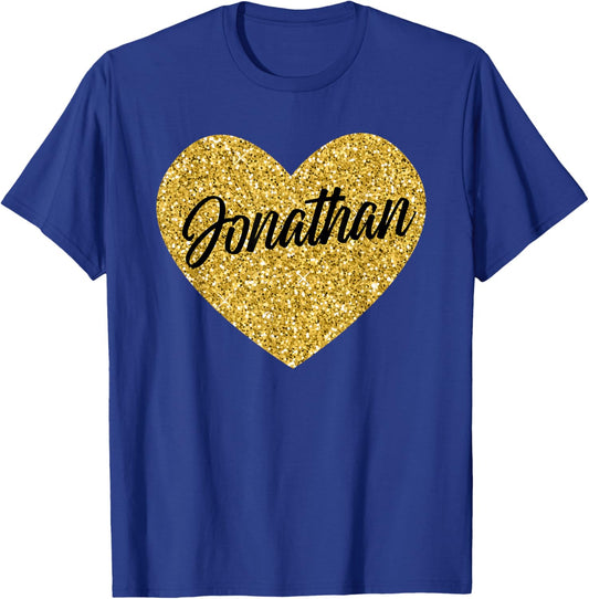 I Love Jonathan Cute Jonathan Heart Women Boys Girls T-Shirt - T-Shirt | Royal