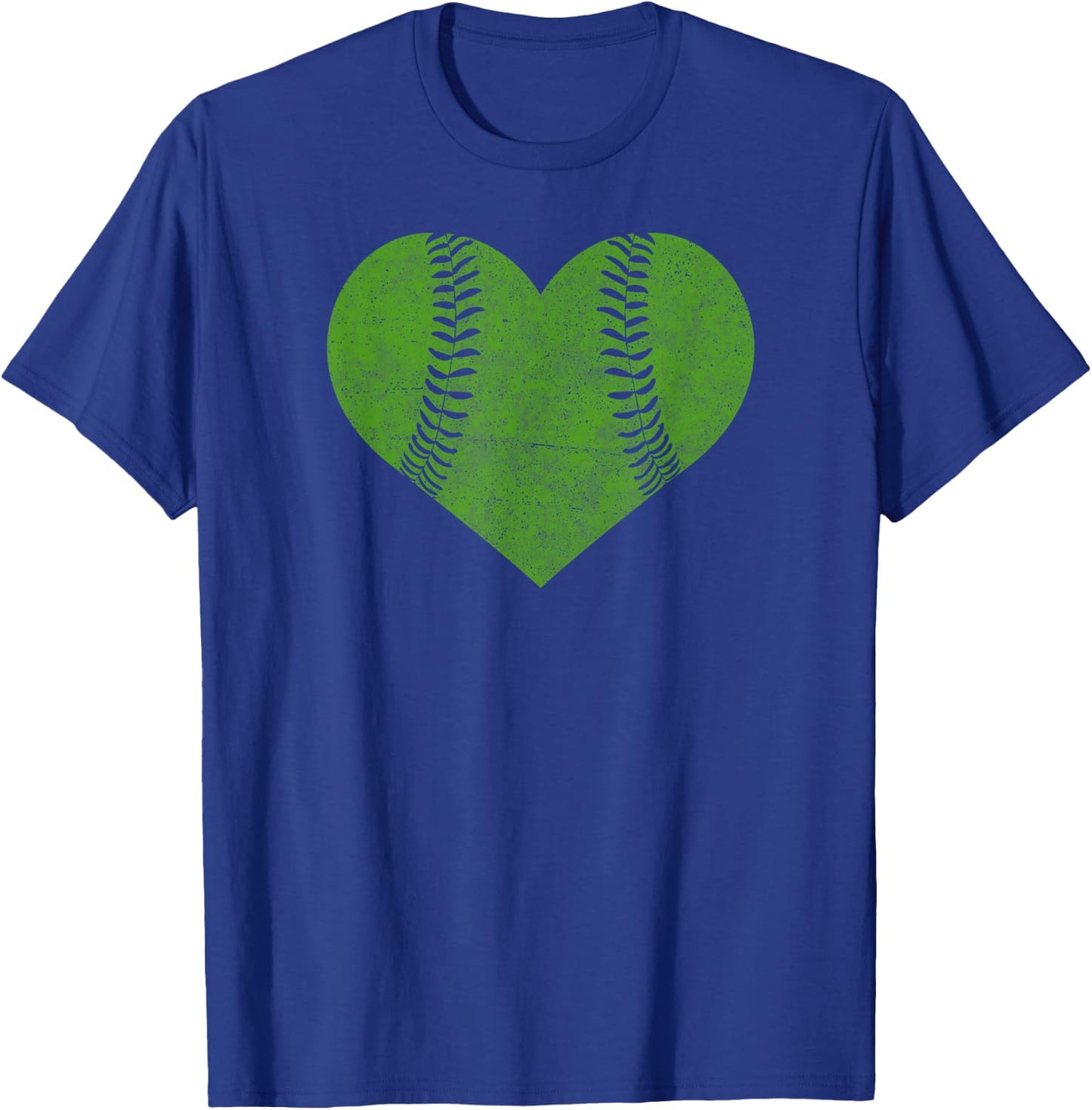 Baseball Heart Shirt Softball Mom Matching Team Gift Green T-Shirt - T-Shirt | Royal