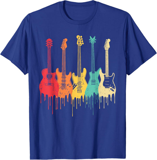 Vintage Guitar Gift Women Music Band Guitarist Stuff T-Shirt - T-Shirt | Royal