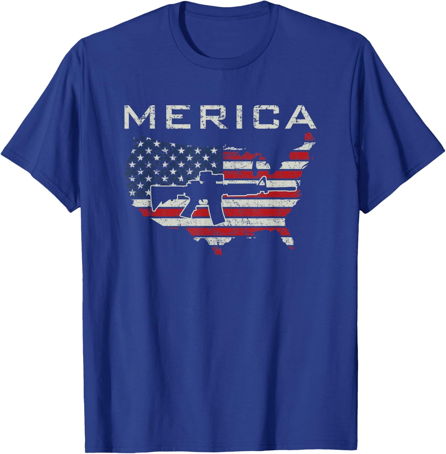 Merica - Funny Pro Guns American Flag 2nd Amendment T-Shirt - T-Shirt | Royal