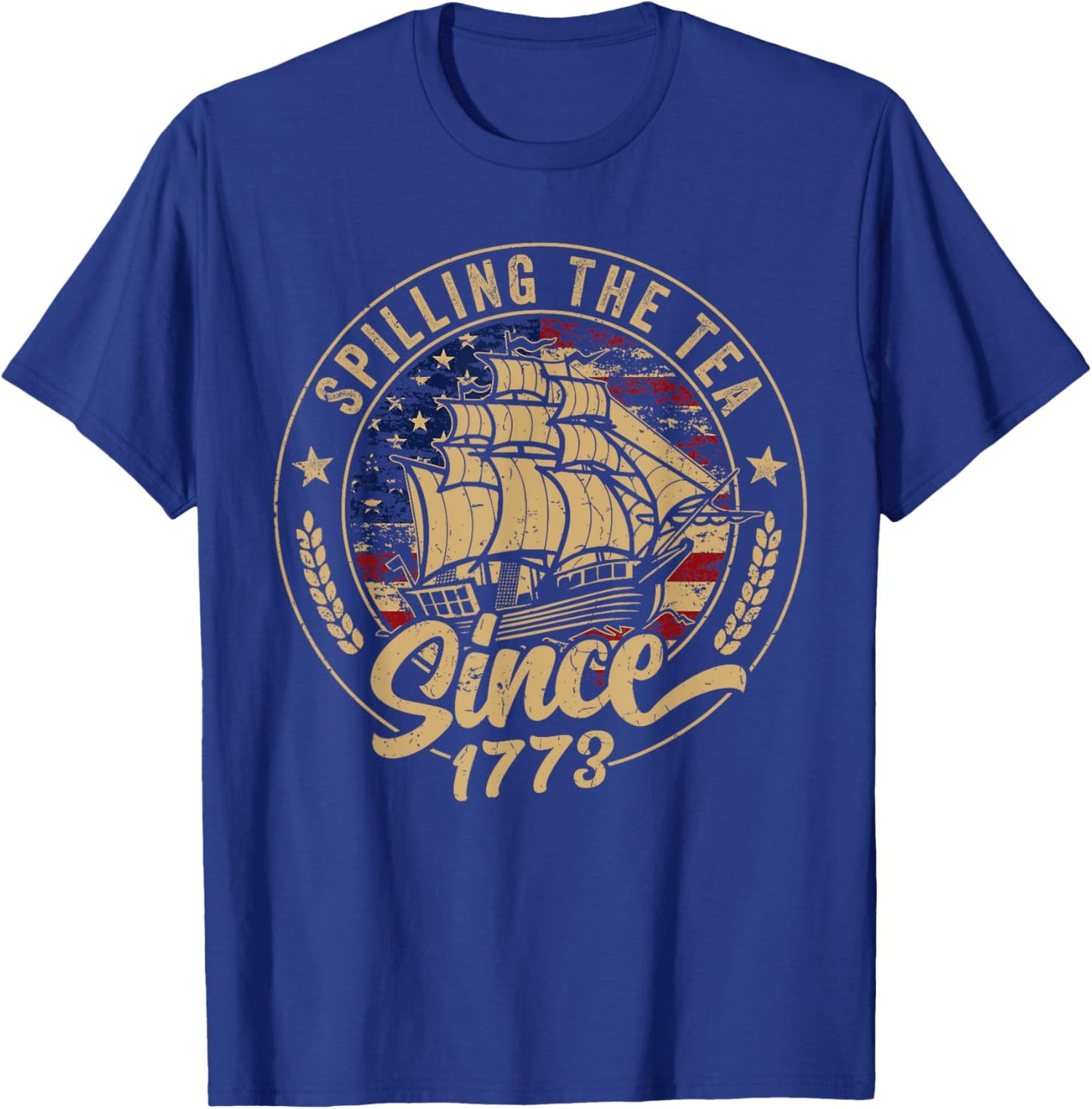 Spilling The Tea Since 1773 Us History Teacher 4th of July Girls Kids Men T-Shirt - T-Shirt | Royal