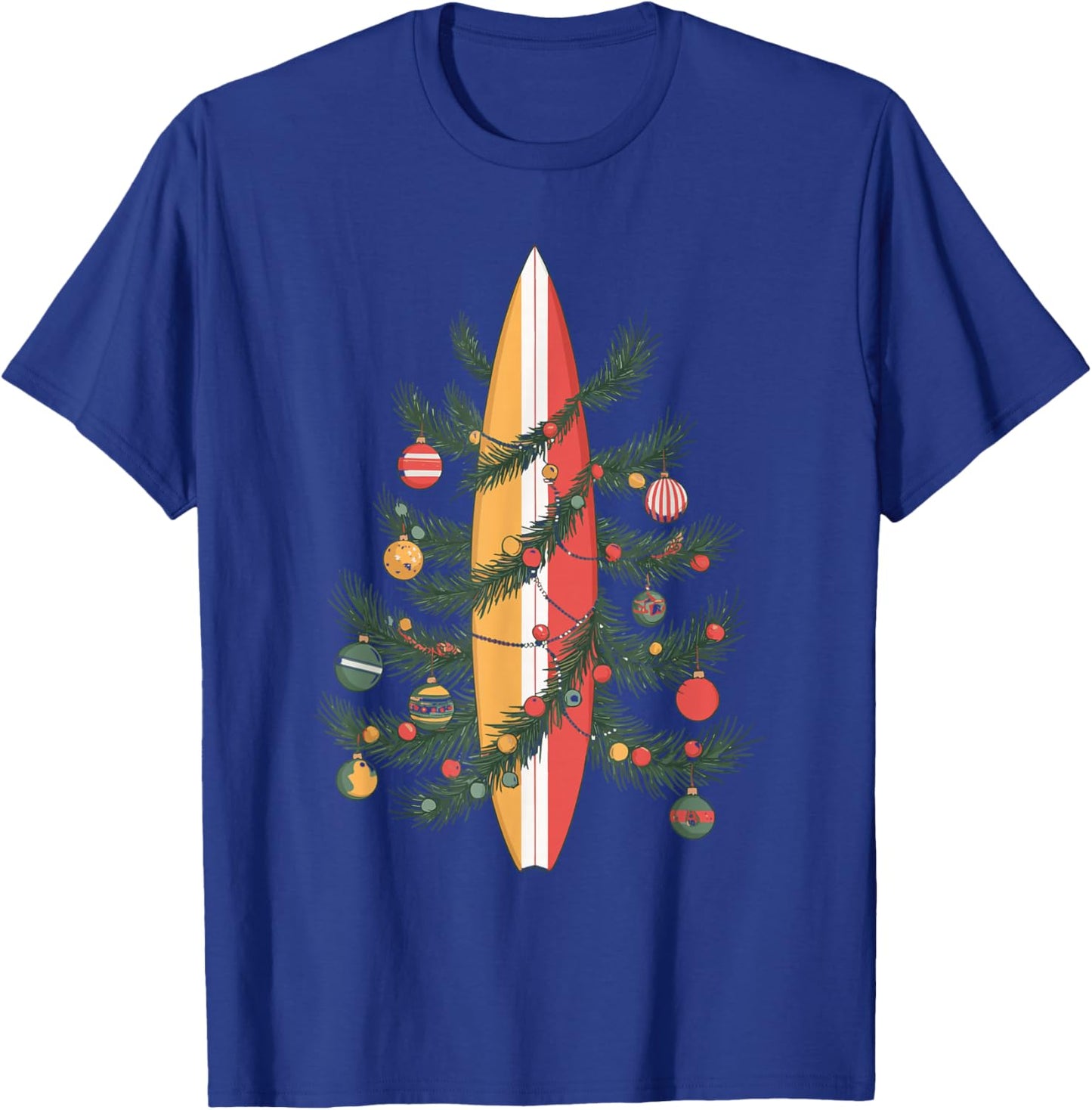 Christmas Tree Surfboard T-Shirt - T-Shirt | Royal