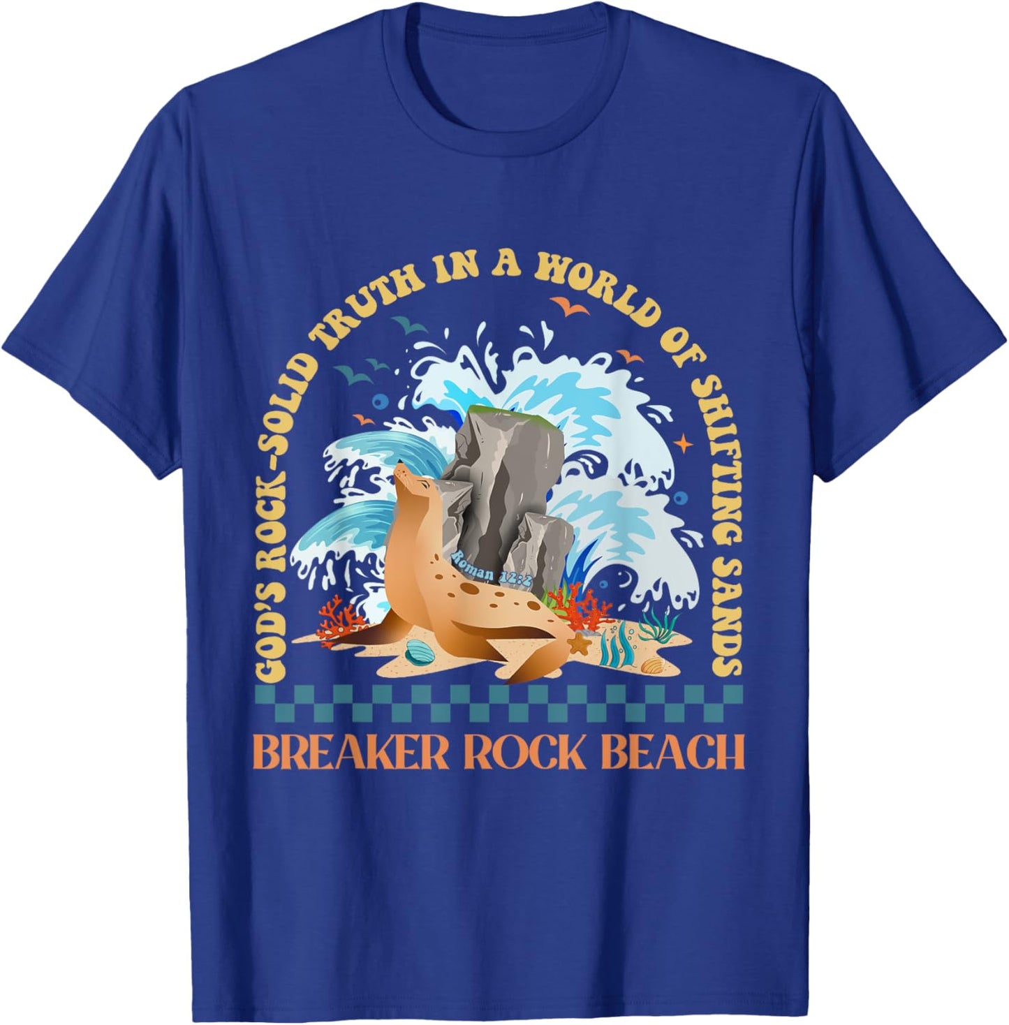 God's Rock-Solid Breaker Rock Beach VBS 2024 Christian Women Girls Kids T-Shirt - T-Shirt | Royal